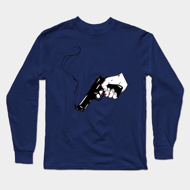 Steamy Pistol Sketch Long Sleeve T-Shirt by GreenCorner